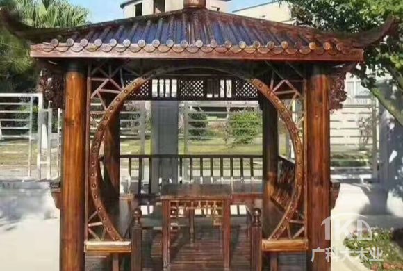 北京庭院炭化木涼亭花架